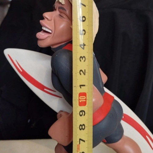 Surfing Figurine made in Italy like new, handmade decorative statue