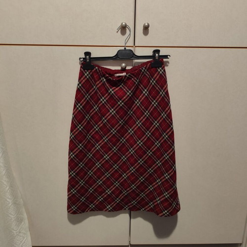 Midi vintage plaid skirt used, multicolor, size S