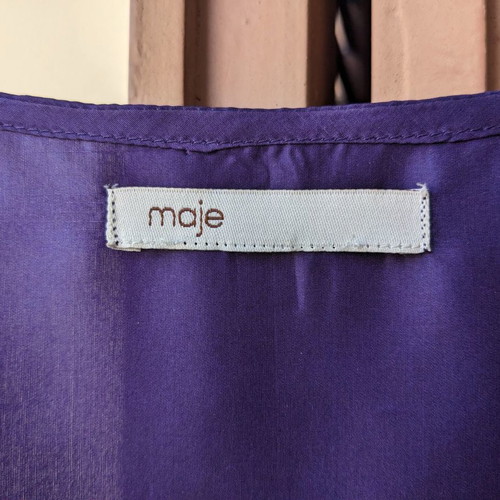 Maje blouse used, 100% silk, size M, purple