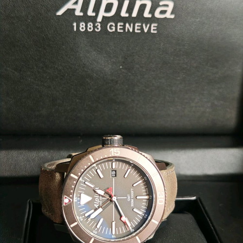 Alpina Seastrong Diver 300 GMT AL-247LGG4TV6 like new, men's, gray