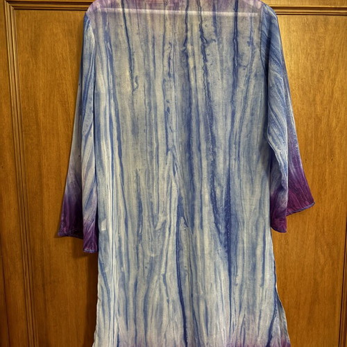 Texbasic airy tunic blue-purple with embroidery size M, new