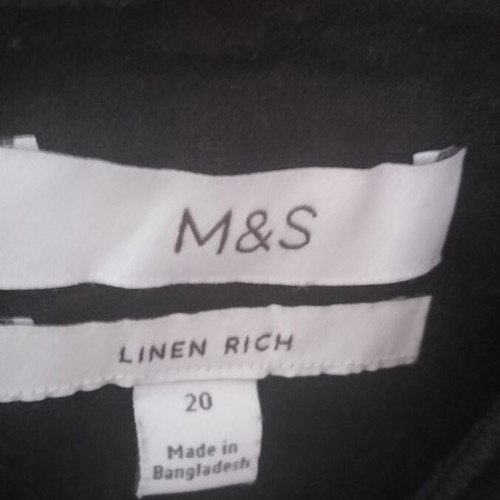 Marks & Spencer linen top new size 20 black