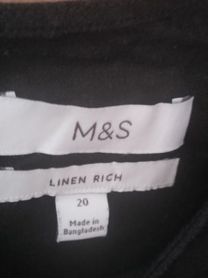 Marks & Spencer linen top new size 20 black