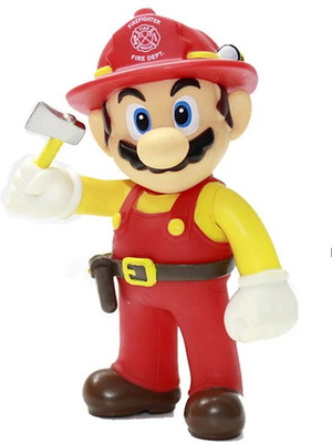 Φιγούρα Firefighter Mario 13cm σαν καινούργιο με κινούμενα άκρα