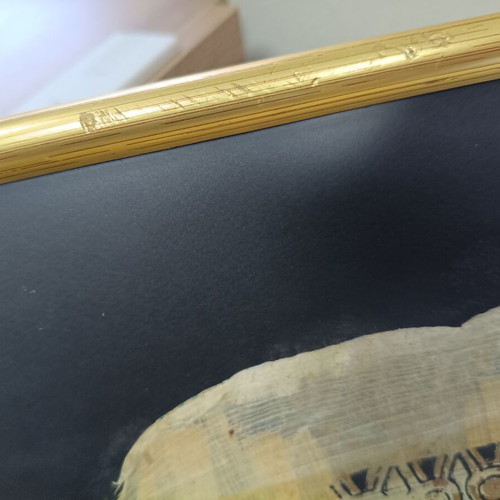 Egyptian Papyrus with Frame used, Hunting Scene on the Nile