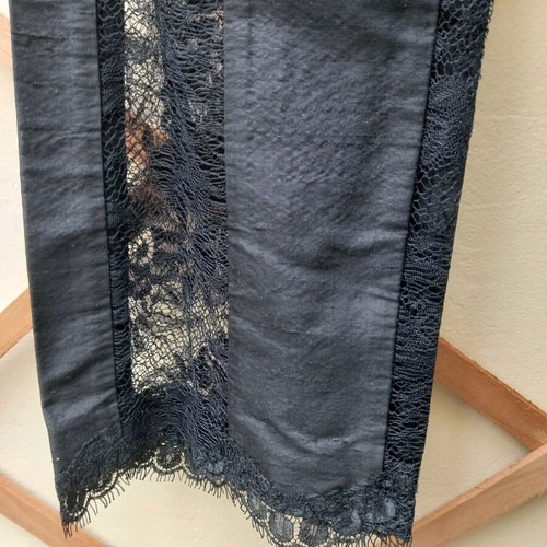 Seventy women's pants black, silk taffeta and lace, like new, XS
