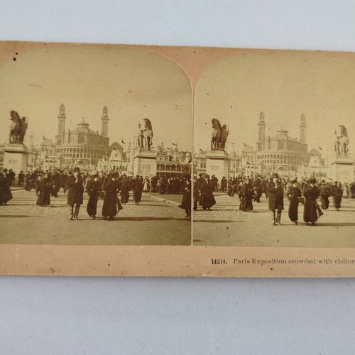 Stereoscopic photo used, Paris Exposition early 20th century
