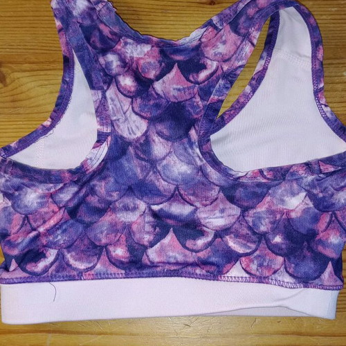 Girls' Gymnastics Bustier like new, size 5-6 years, purple with mermaid design