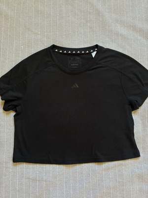 Adidas AEROREADY Train Essentials 3 Bar Logo Cropped T-Shirt, black, XS