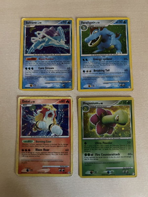Pokemon cards used, set of 4 collectible cards