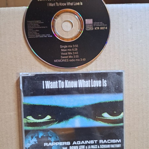 Rappers Against Racism I Want To Know What Love Is CD like new, hip-hop