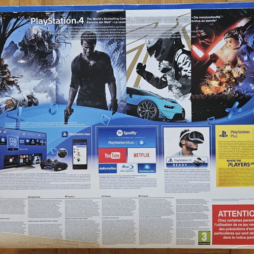 Sony PlayStation 4 Slim 1TB CUH-2016B original box used with manuals and inserts