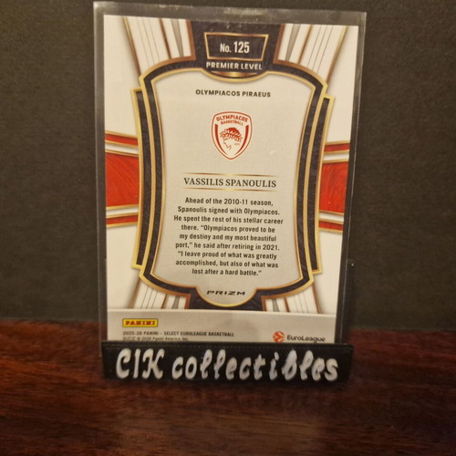 Panini Euroleague Select Olympiacos Spanoulis Prizm Premier Level card new