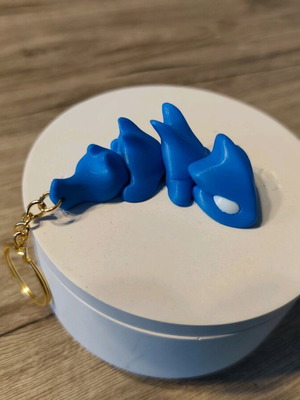 3D Articulated Dragon Keychain New, Blue Color
