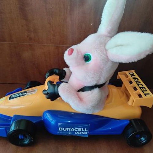Vintage Duracell Racing Bunny used, clean non-working