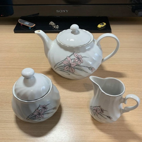 Tea pot set used with floral design