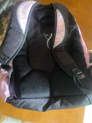 Polo pink sports backpack like new with floral design and multiple pockets