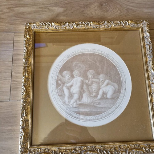 Set of 3 frames like new, antique gold wood
