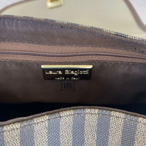 Laura Biagiotti leather shoulder bag used, beige brown