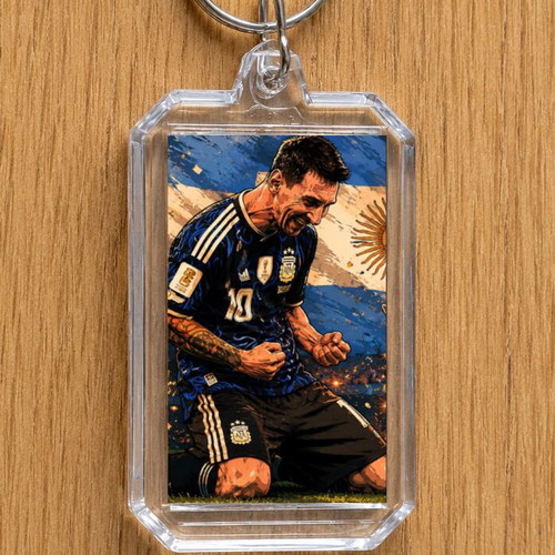 Acrylic keychain inspired by Lionel Messi 2026 World Cup moments new