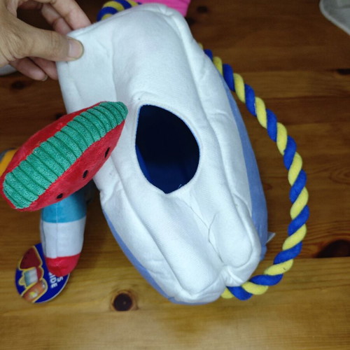 Banana Boat Dog Toy Set with Crinkle Papers and Squeakers, New