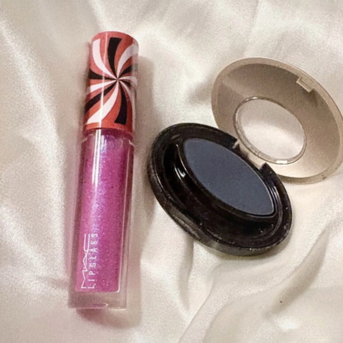 Mac Lip Glass “Works Like A Charm” new, authentic with Helena Rubinstein eyeshadow gift