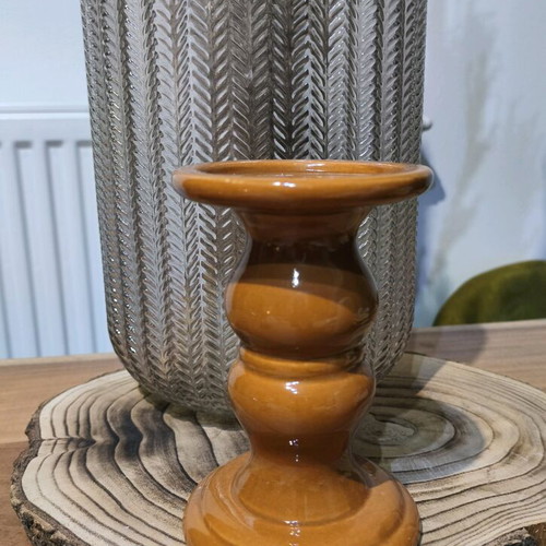 Brown candlestick height 17cm like new