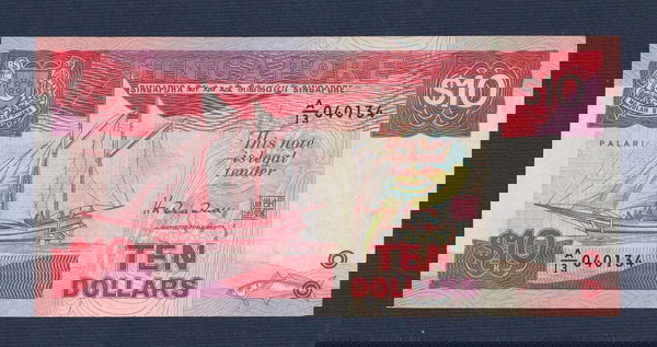 SINGAPORE 10 Dollars 1988 UNC