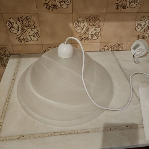White pendant lamp with E27 socket, new