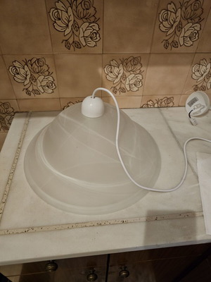 White pendant lamp with E27 socket, new