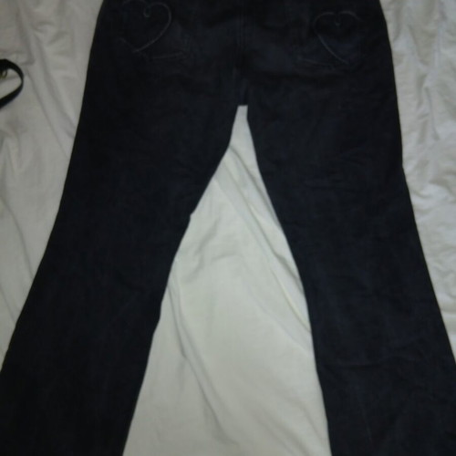 Black Flare Jeans like new with heart details, vintage early 2000s