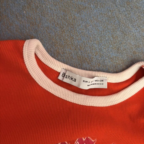 Bershka crop top like new, red and green, size S