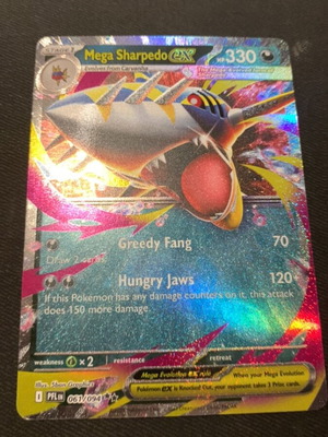Mega Sharpedo ex Pokemon PFL like new