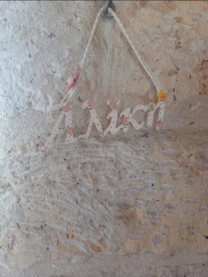 Wooden wall decoration with name Alice, handmade