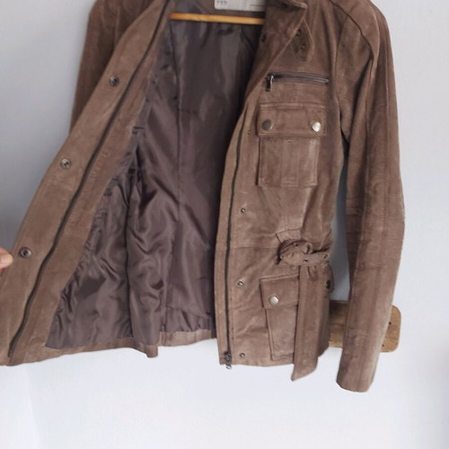 Zara leather jacket used, suede, size XS