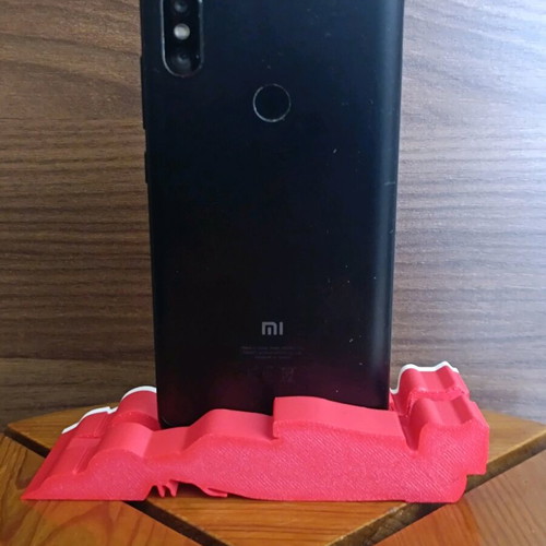 F1 phone stand new, plastic, red and white