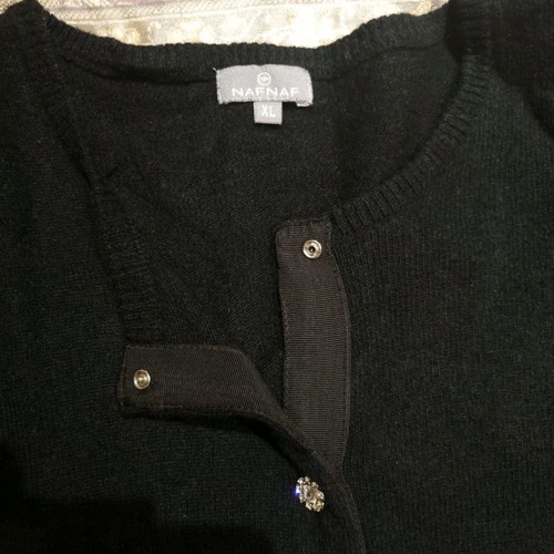 Naf Naf black lambswool cardigan like new, size XL