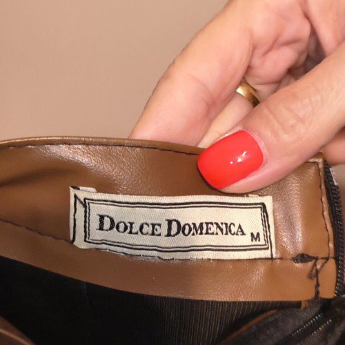 Skirt camel tan leather size M used Dolce Domenica