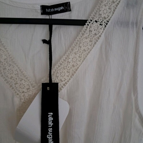 Dress white new, size L fits M
