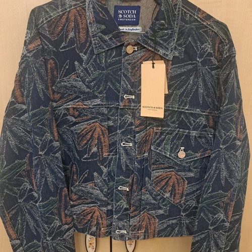 Scotch & Soda printed denim jacket new with tags, size M