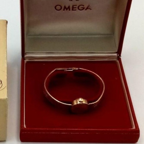 Omega women's gold watch used, 9-carat mechanical wristwatch
