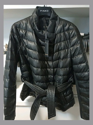 Pinko faux leather jacket new, size 42, black