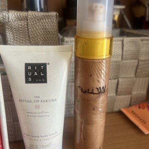 Body creams used, Rituals travel size, Sephora, Wabi shimmering