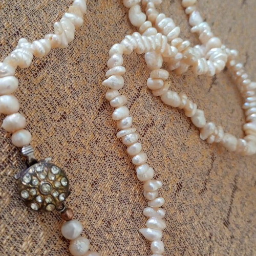 Necklace from natural raw pearl like new