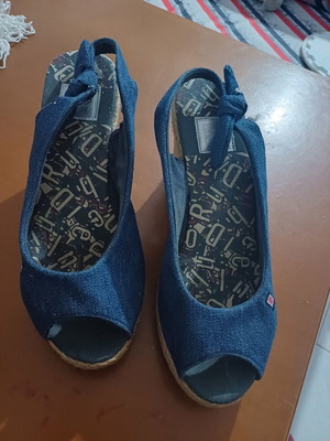 Espadrilles like new, blue, size 40, platform sandals