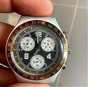Swatch Irony Chrono Aluminium YCS1004 MENGEDENGA vintage swiss quartz watch ρολόι χειρός χρονογράφος