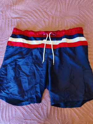Men's swim shorts blue striped like new, size XL
