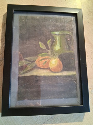 Small painting watercolor in frame 20×15cm like new, signed