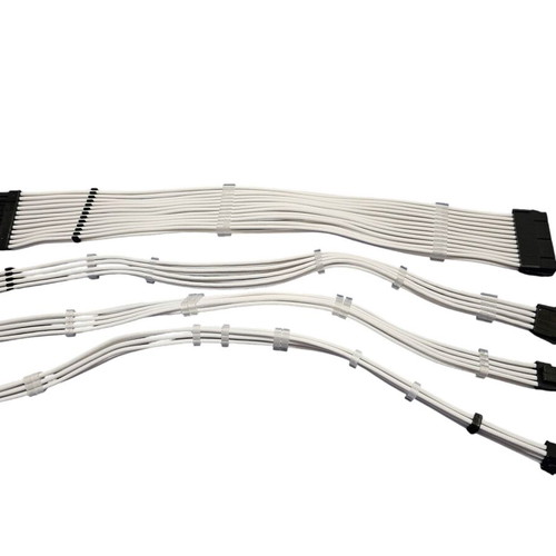 Fabric extension cable kit for PC white 30cm new