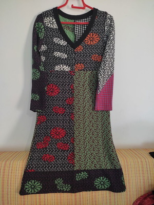 Multicolor wool dress like new, size M